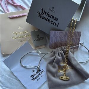 Vivienne Westwood Gold Bas Relief Pendant Necklace